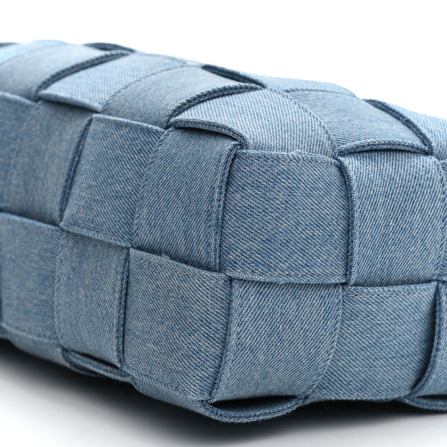 Denim Maxi Intrecciato Brick Cassette Bag Indigo