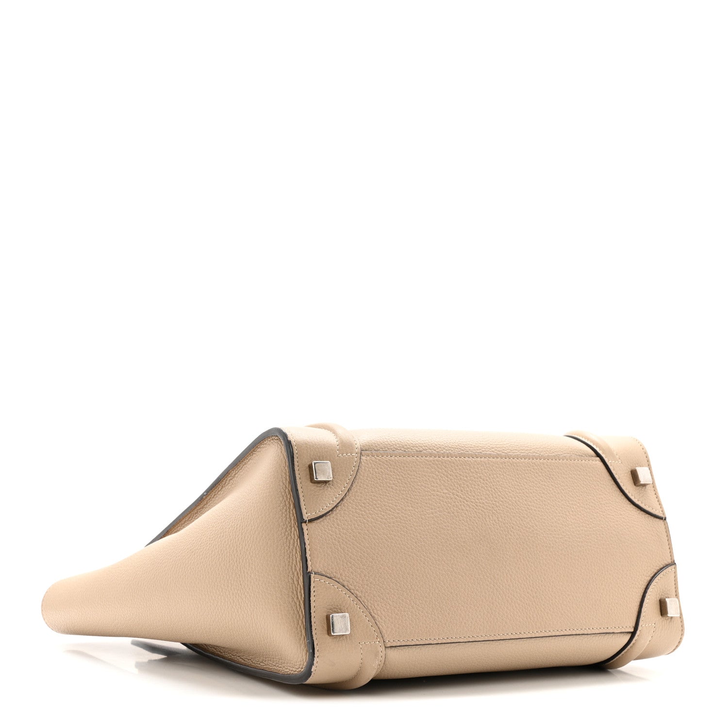 Celine Drummed Calfskin Micro Luggage Dune 4 of 17