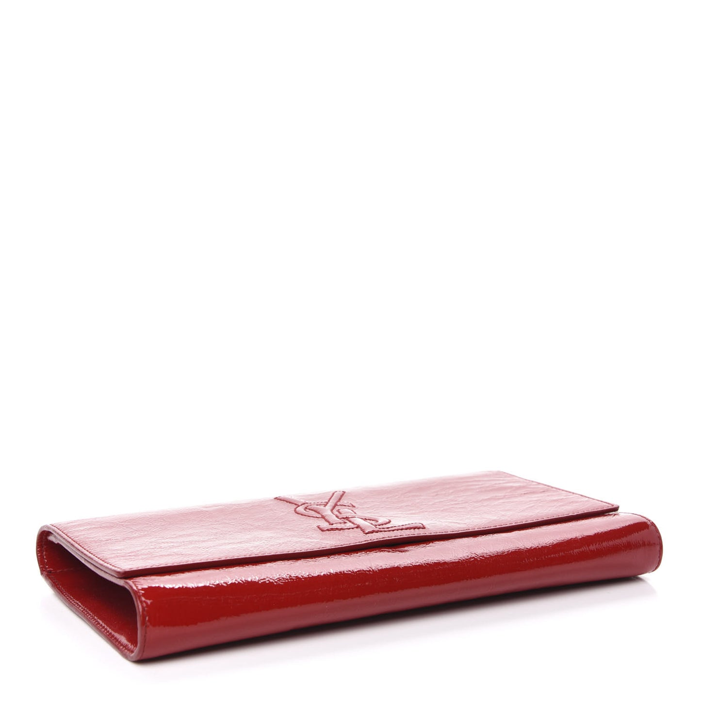 Textured Patent Monogram Large Belle De Jour Clutch Red