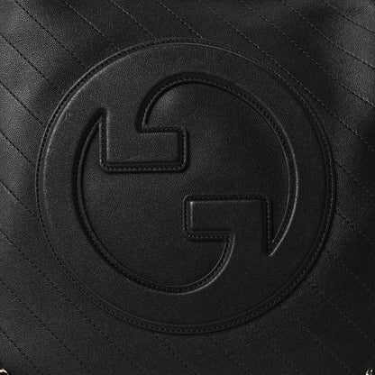 Gucci Sakai Be Green Calfskin Diagonal Stitched Medium Blondie Tote Black 8 of 10