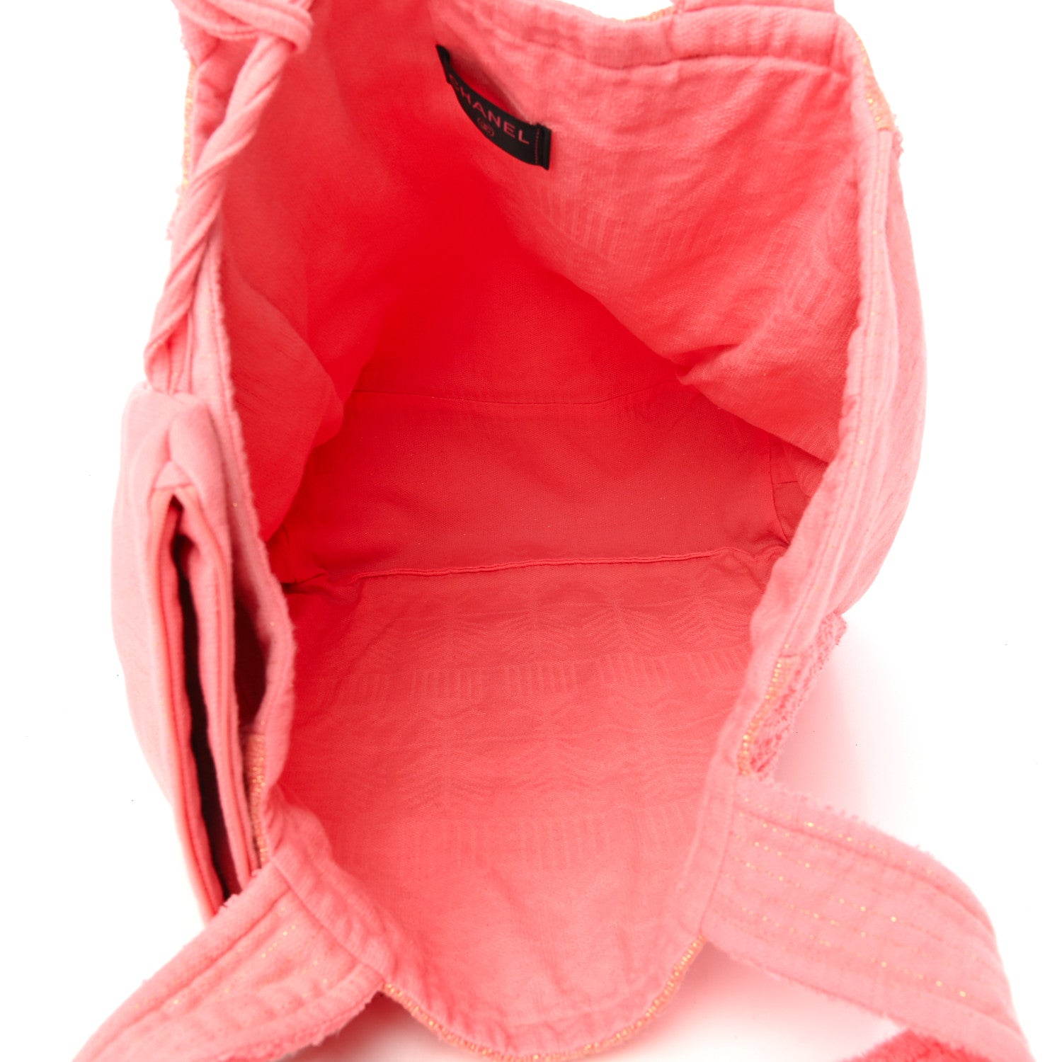 Chanel Terry Cotton CC Beach Tote Towel Set Coral 5 of 13