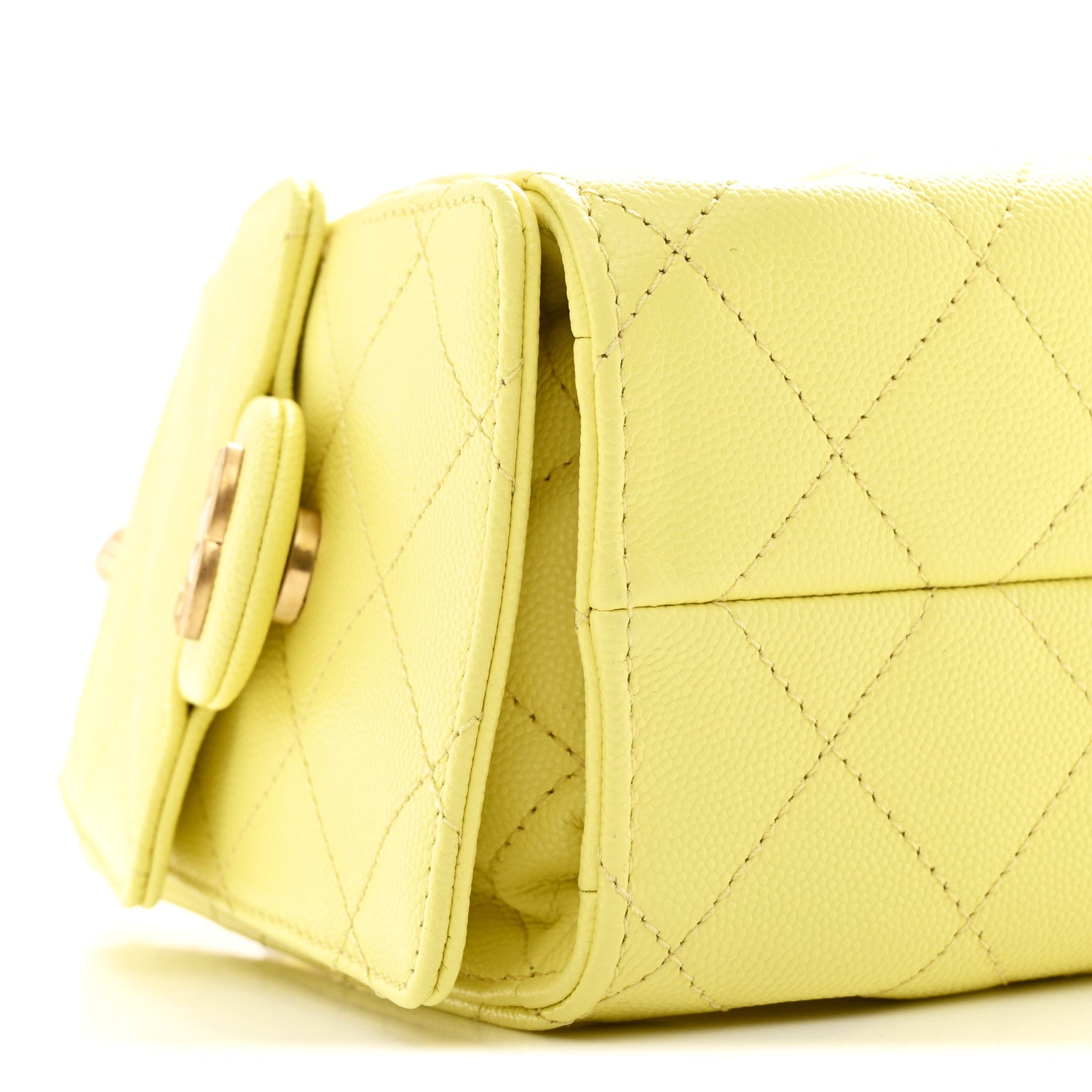 Chanel Caviar Quilted Mini Chanel 25 Handbag Light Yellow 9 of 11