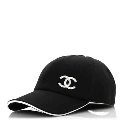 Chanel Cotton CC Cap Hat Black White 1 of 8