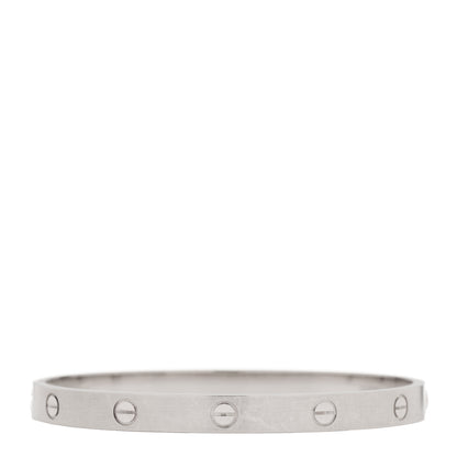 Cartier 18K White Gold Brushed Finish LOVE Bracelet 19 3 of 10