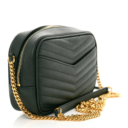 Saint Laurent Grain De Poudre Matelasse Monogram Mini Lou Camera Bag New Vert Fonce 4 of 7