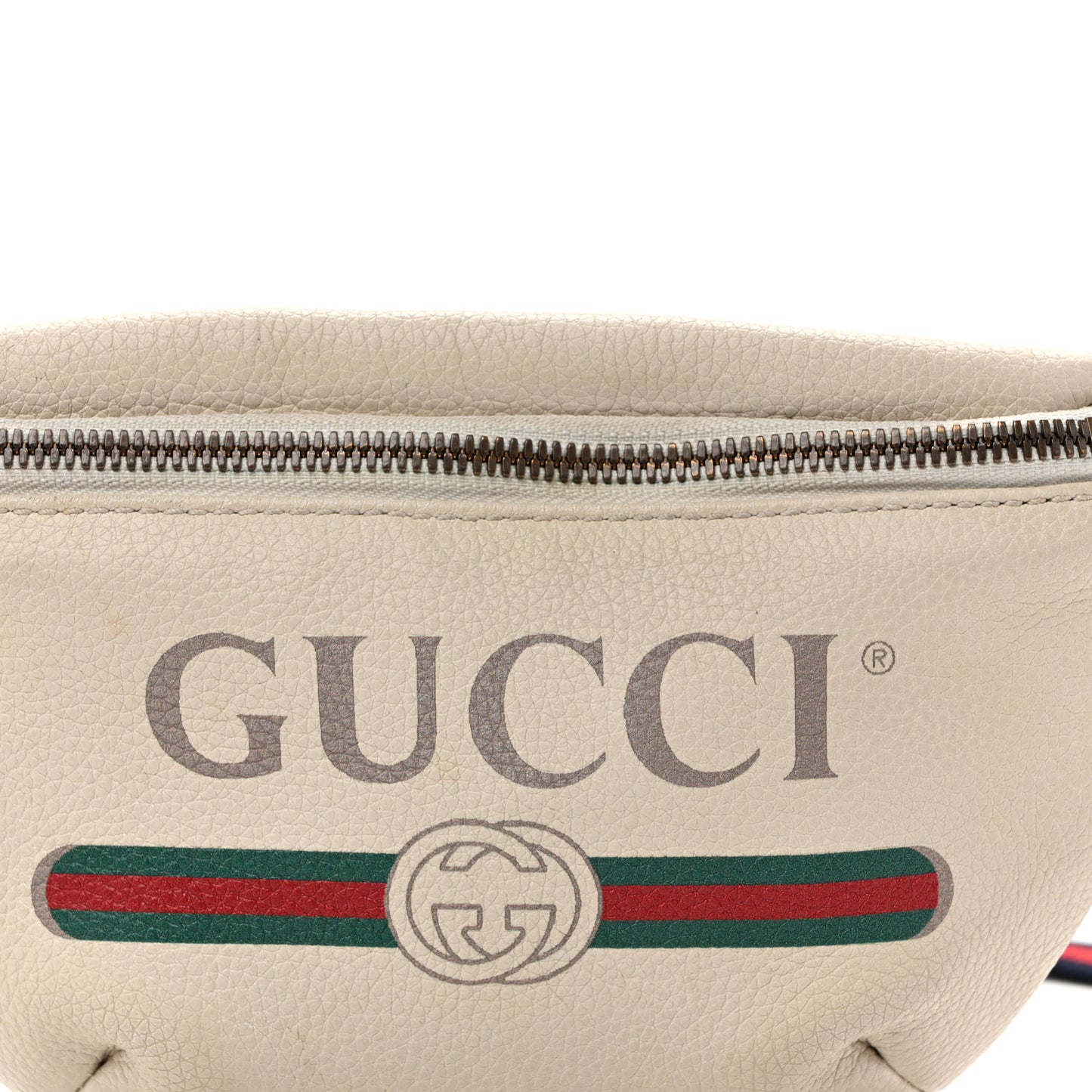 Grained Calfskin Small Logo Belt Bag White