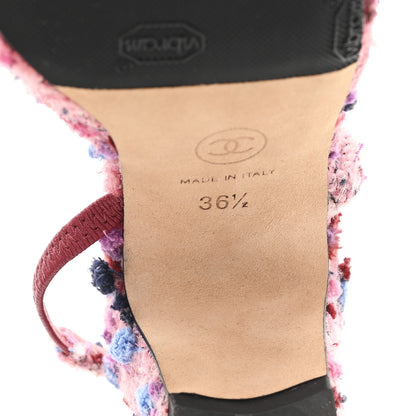 Chanel Tweed Grosgrain Cap Toe CC Slingback Pumps 36.5 Pink Black 7 of 9