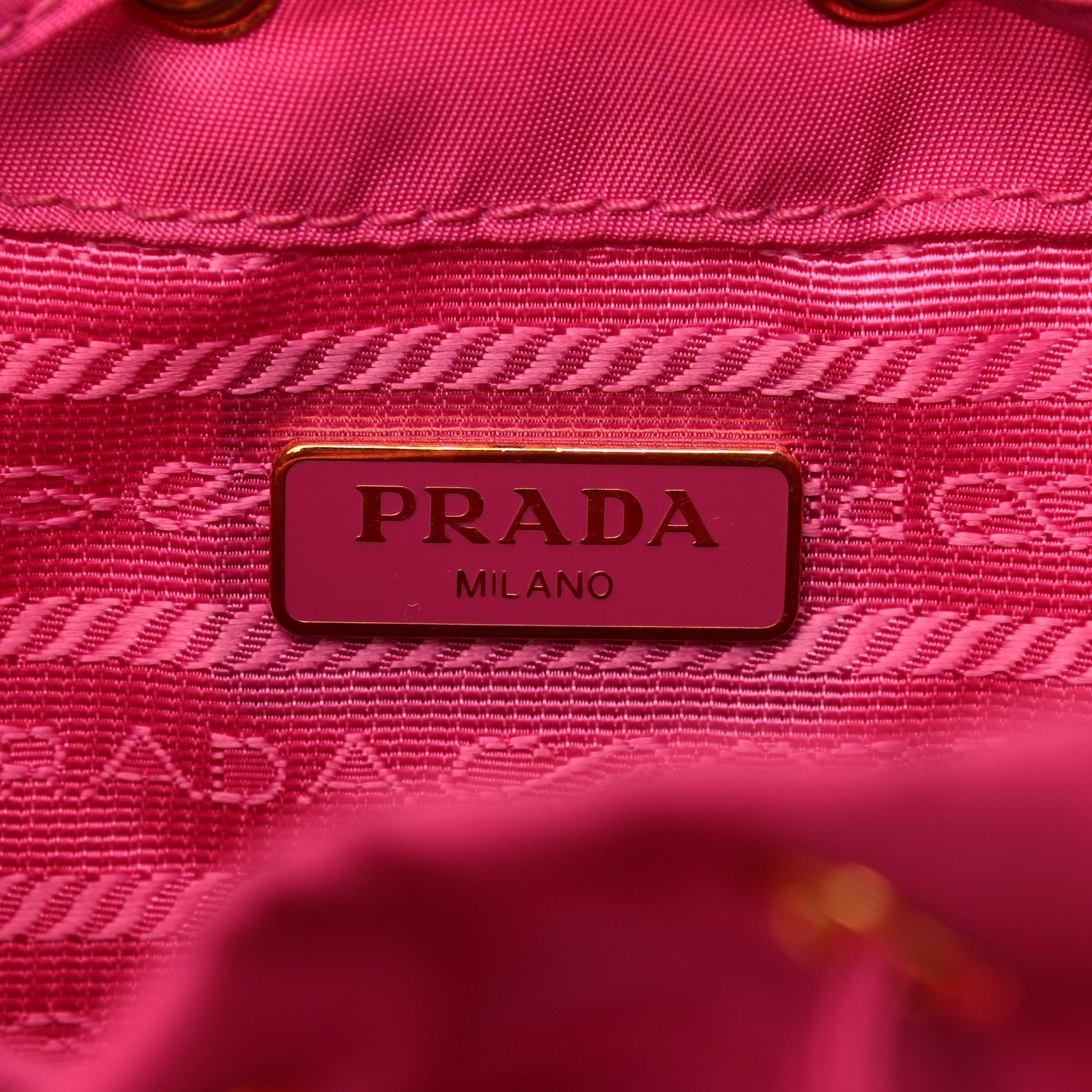Prada Saffiano Tessuto Nylon Vela Bucket Wristlet Ibisco 6 of 9