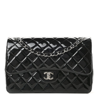 Chanel Patent Quilted Jumbo Double Flap Black 1 of 13