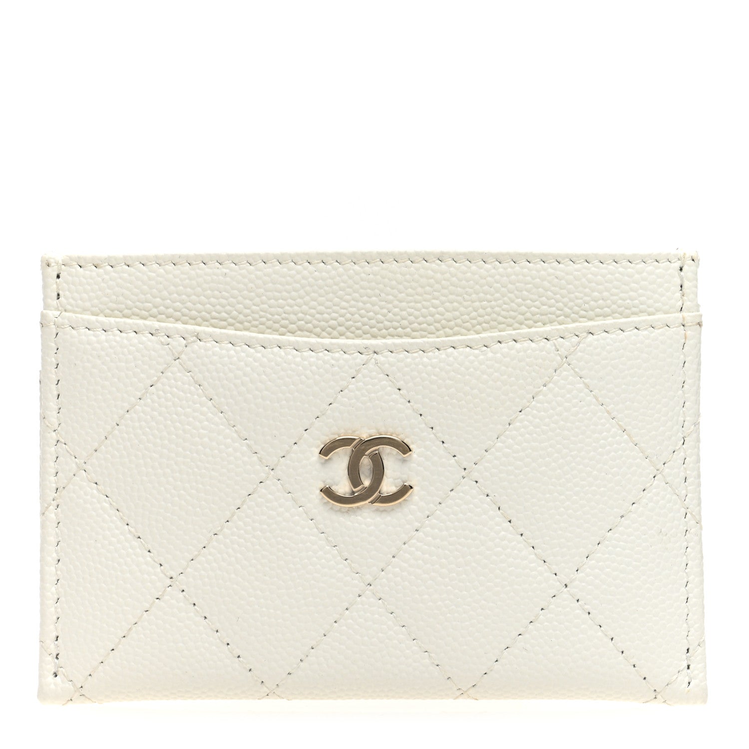 Chanel Caviar Quilted Card Holder White 1 of 8