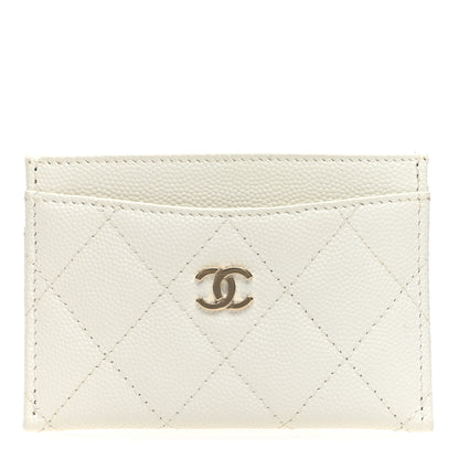 Chanel Caviar Quilted Card Holder White 1 of 8