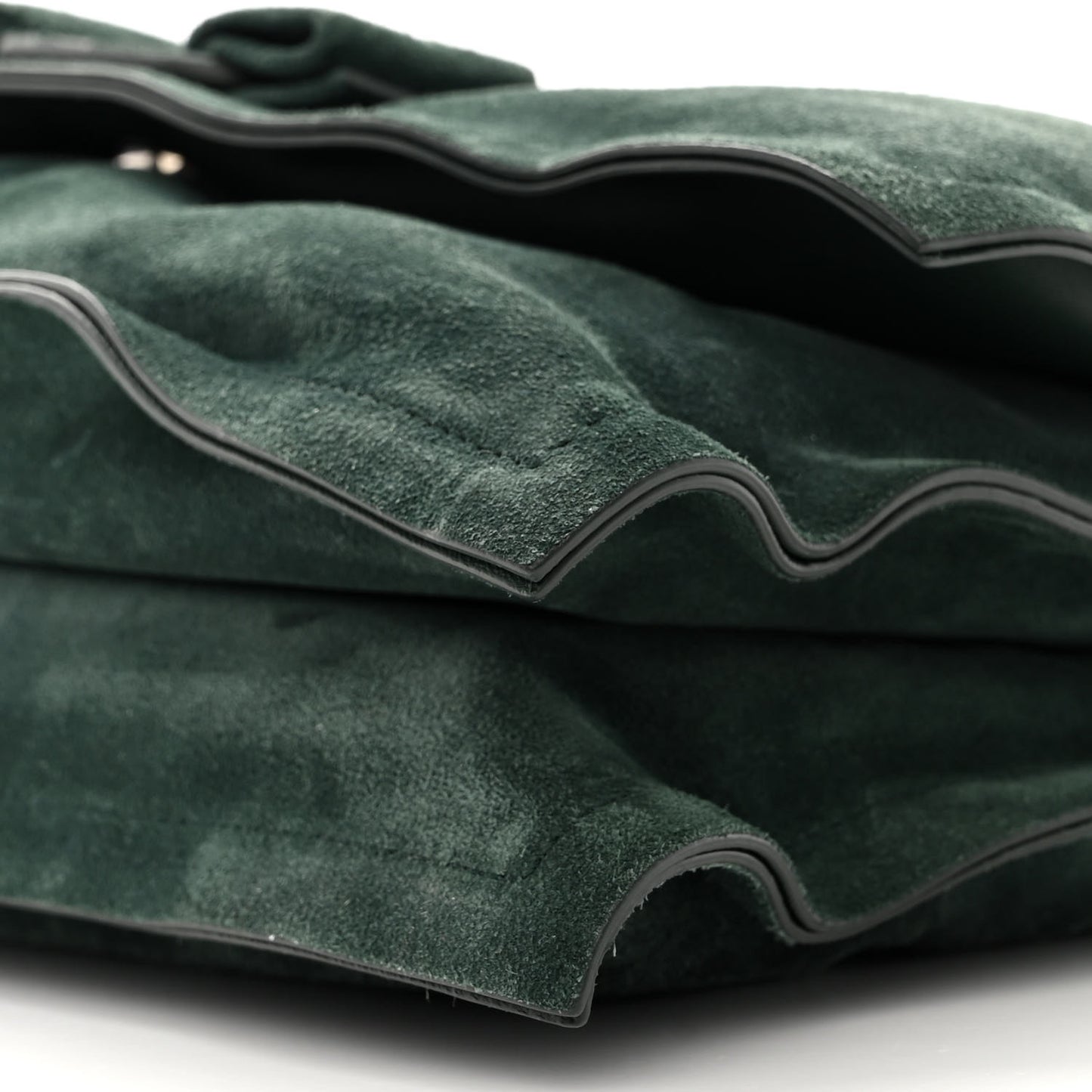 Suede Calfskin Small Viva Bow Shoulder Bag Green