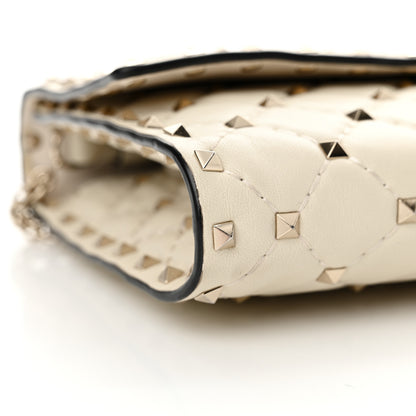 Valentino Garavani Nappa Rockstud Spike Wallet on Chain Light Ivory 8 of 16