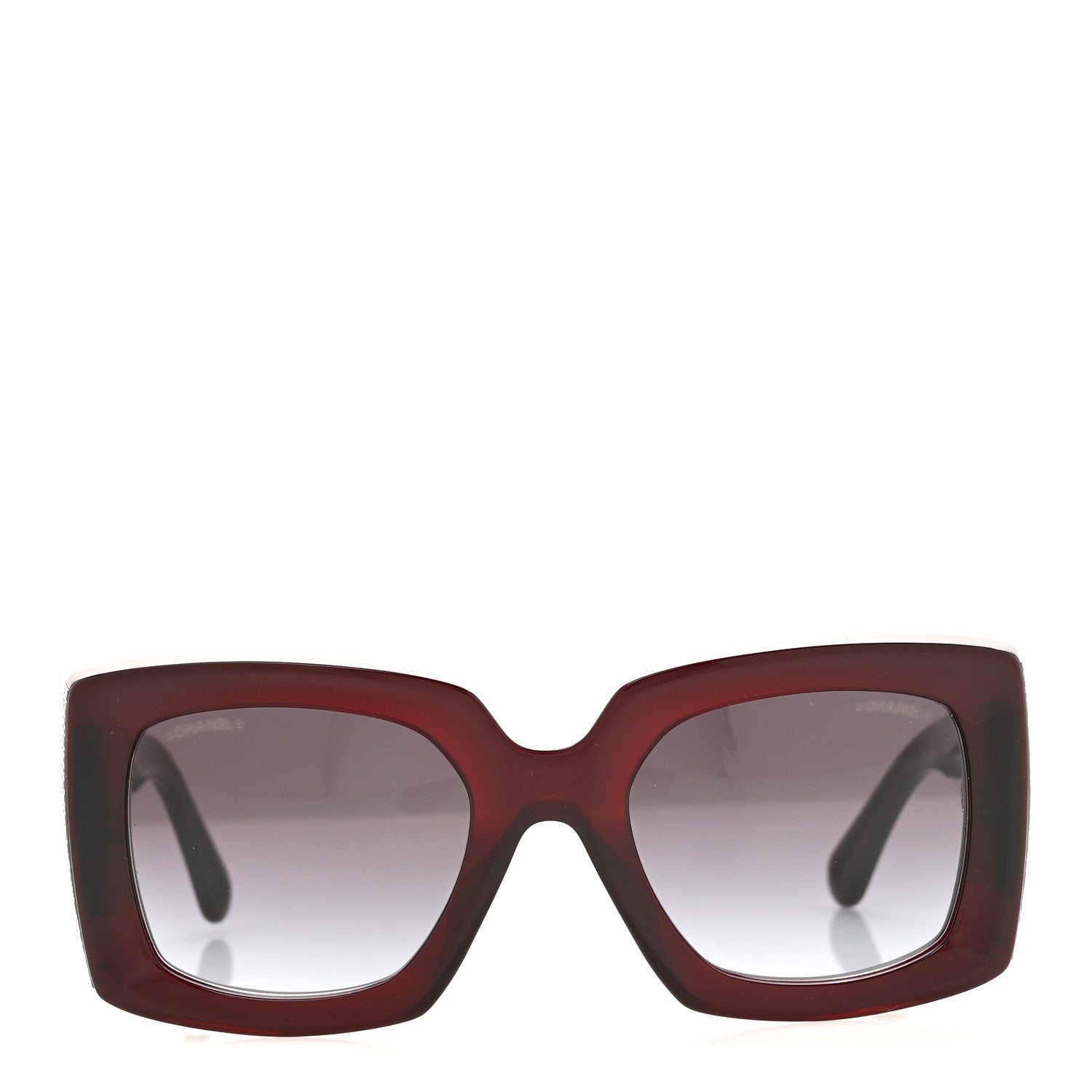 Chanel Acetate Rectangle Sunglasses 5435-A Burgundy 2 of 8