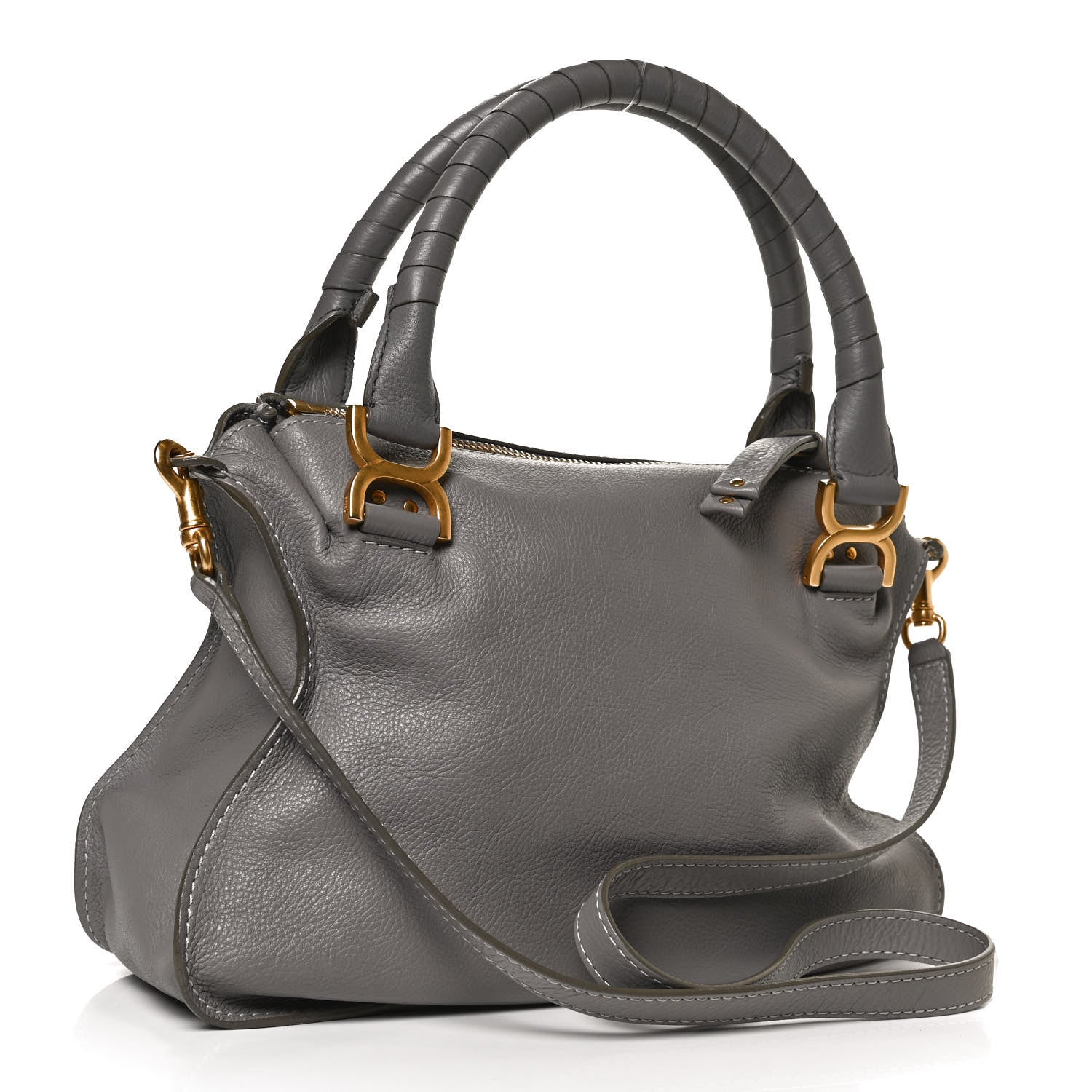 Chloe Calfskin Medium Marcie Satchel Cashmere Grey 2 of 12