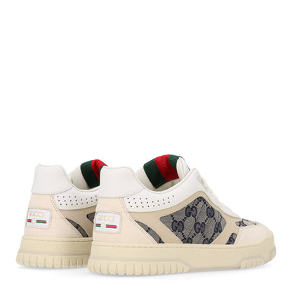 Gucci Calfskin Suede GG Monogram Re-Web Womens Sneakers 36.5 White Beige Blue 5 of 11