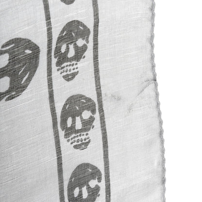 Alexander McQueen Silk Skull Scarf Ivory Black 6 of 6