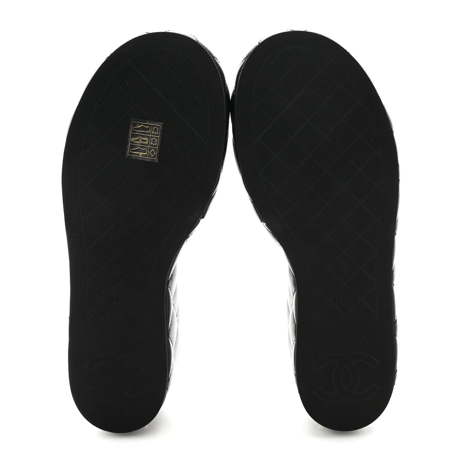 Chanel Lambskin Quilted Camelia CC Wedge Sandal Mules 38.5 Black 6 of 10