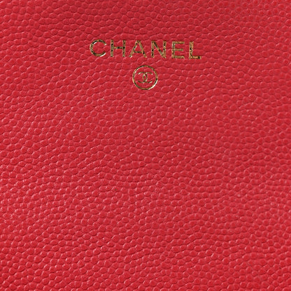 Chanel Caviar Quilted Flap Card Holder Wallet Dark Pink 7 of 12