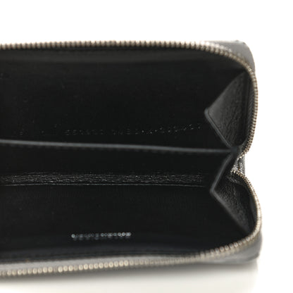 Balenciaga Metallic Calfskin Losange Monogram Everyday Zip Around Card Case Silver Black White 5 of 11