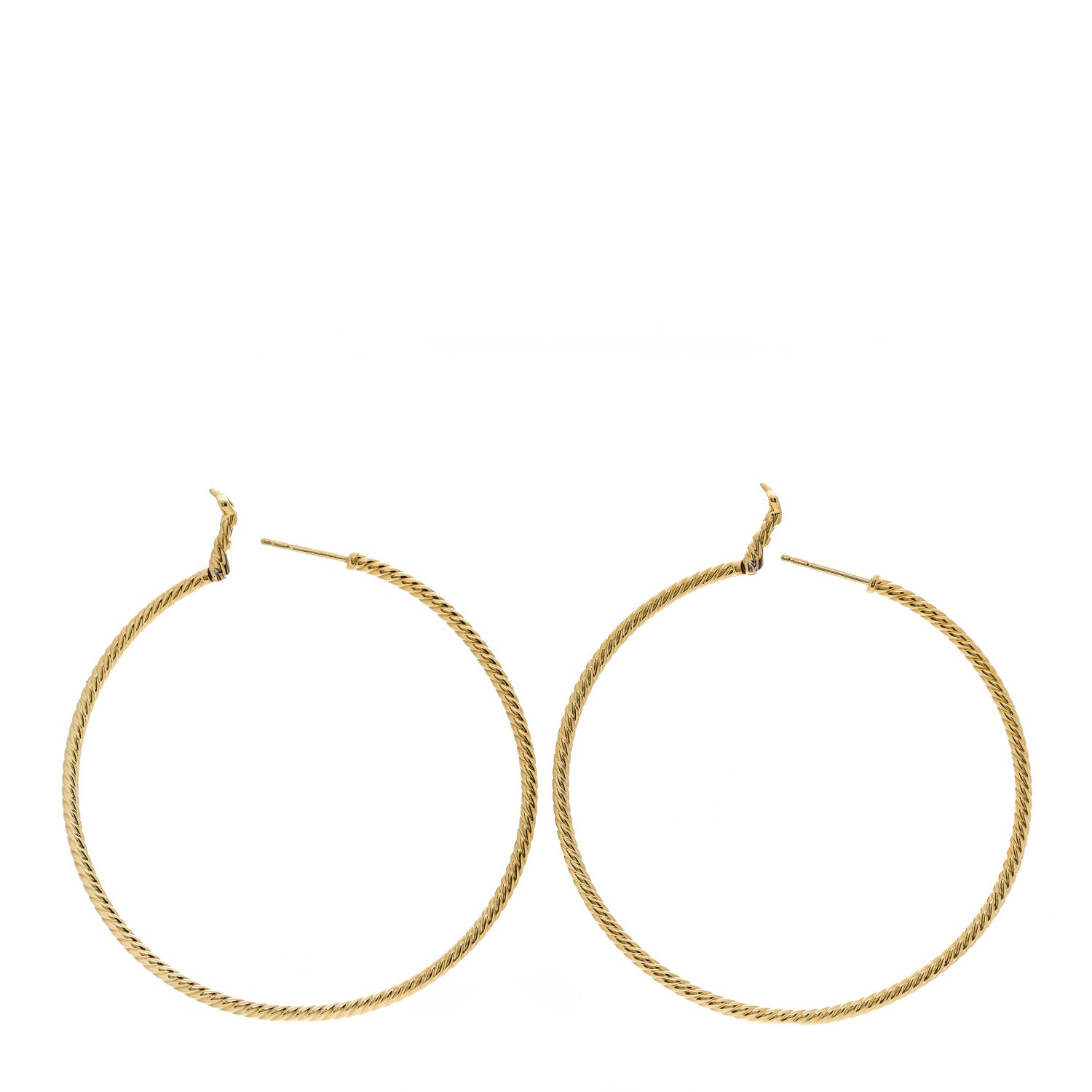 David Yurman 18K Yellow Gold Large Cable Classics Hoop Earrings 4 of 5