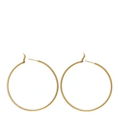 David Yurman 18K Yellow Gold Large Cable Classics Hoop Earrings 4 of 5