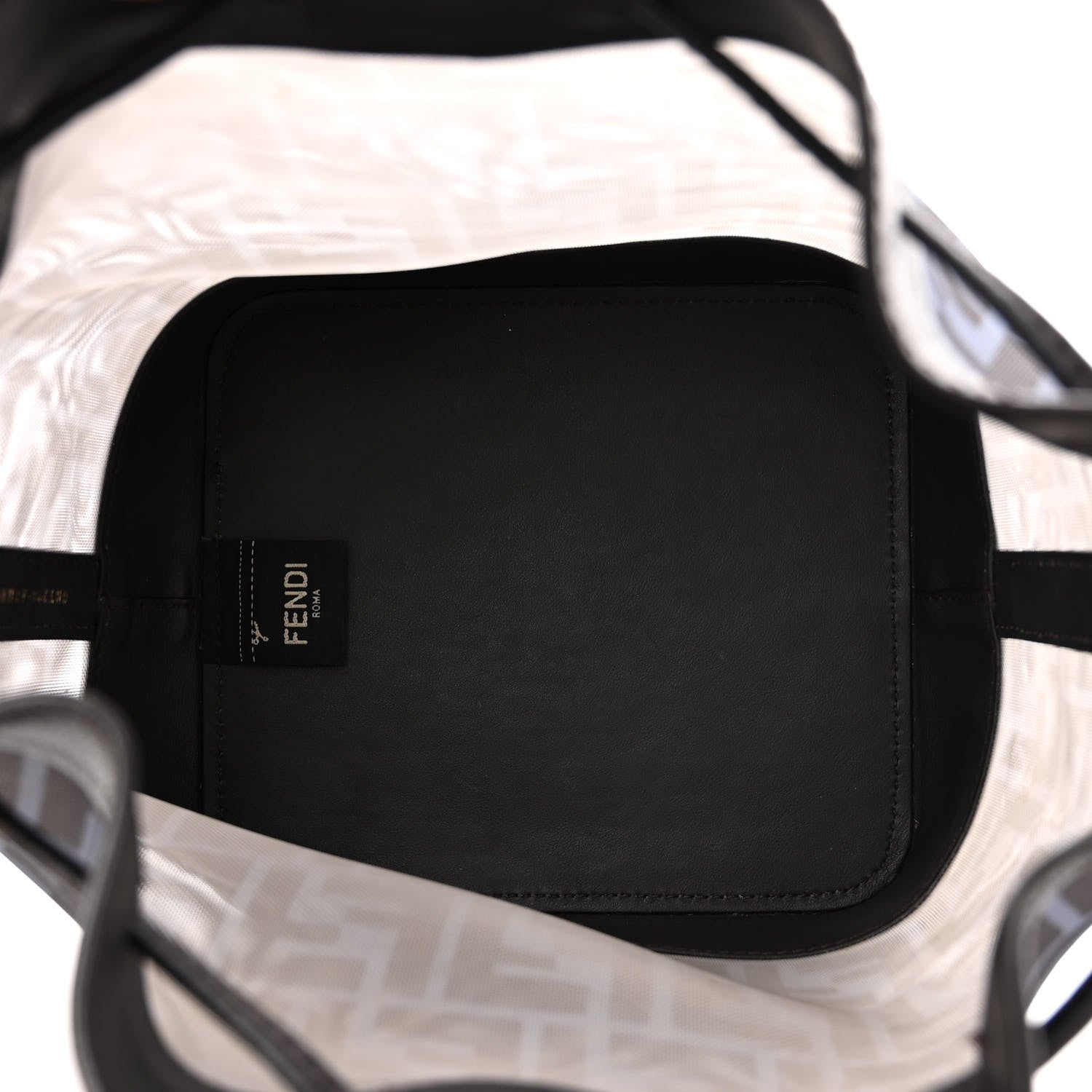 Fendi Mesh Vitello Grace F is Fendi FF 1974 Grande Mon Tresor Bucket Bag Azzurro Black Ebano 5 of 10