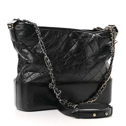 Chanel Aged Calfskin Quilted Large Gabrielle Hobo Black 3 of 10