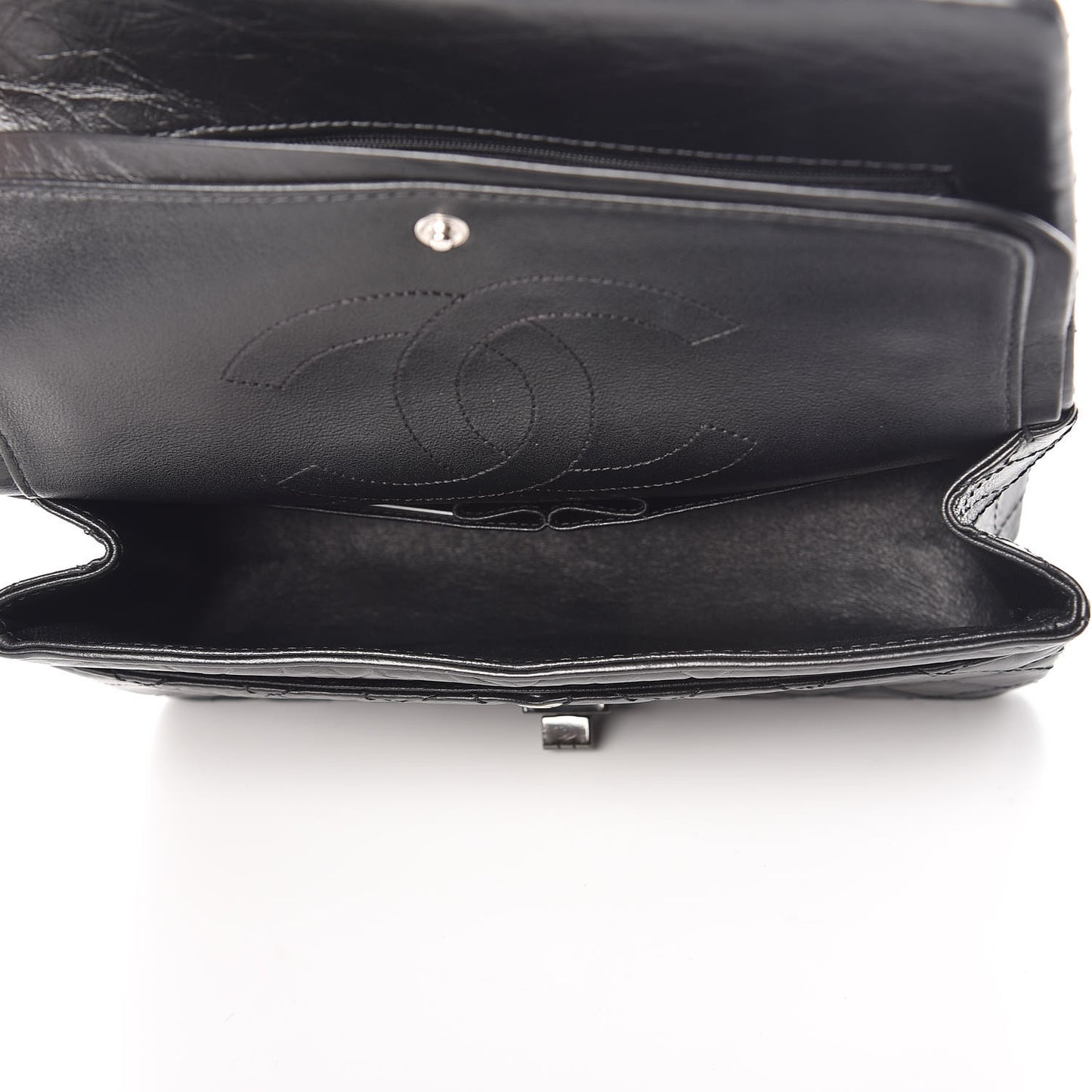Aged Calfskin Quilted 2.55 Reissue 225 Flap So Black