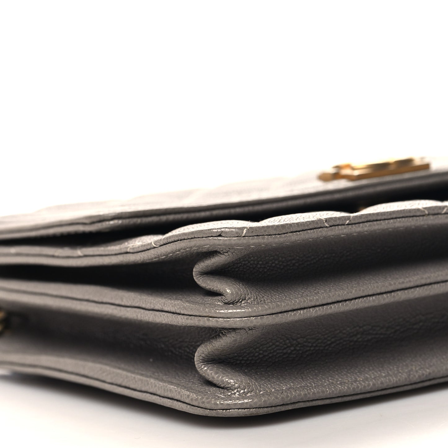 Caviar Quilted Boy Square Wallet on Chain WOC Grey