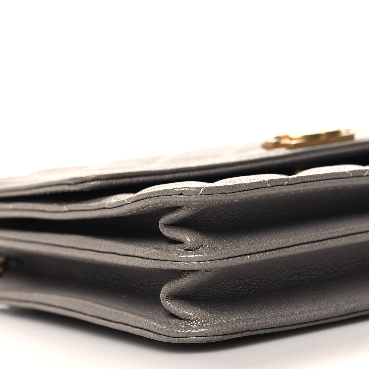 Chanel Caviar Quilted Boy Square Wallet on Chain WOC Grey 10 of 11