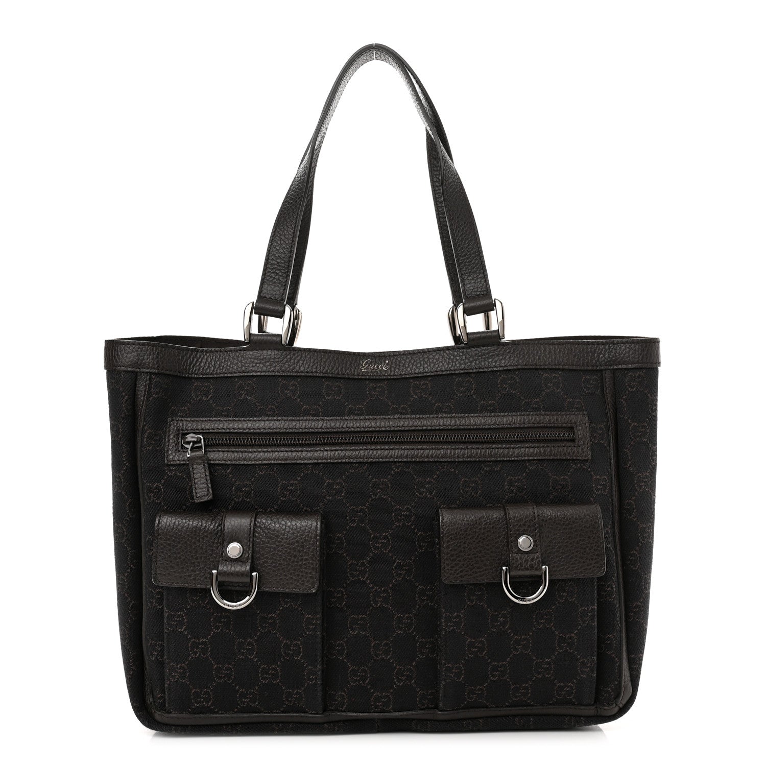 Gucci Monogram Abbey D Ring Tote Black 1 of 10