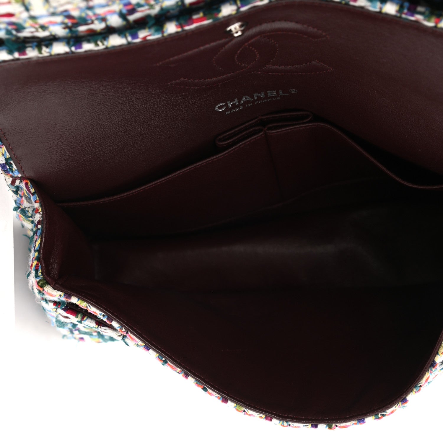 Chanel Tweed Quilted Medium Double Flap Multicolor 9 of 19