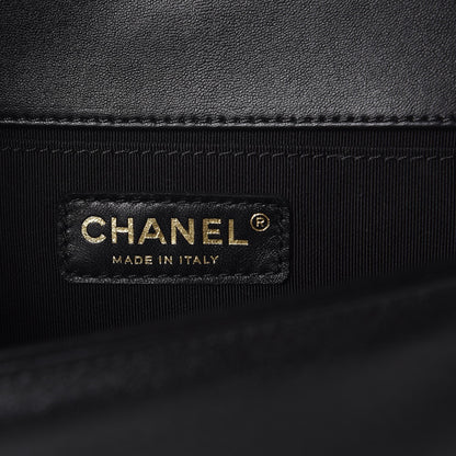 Chanel Calfskin Chevron Quilted Medium Boy Flap Black 6 of 8