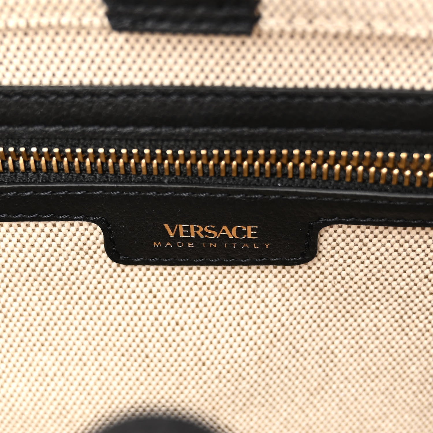 Versace Canvas Calfskin La Medusa Small Tote Beige 6 of 10