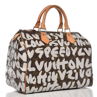 Louis Vuitton Monogram Graffiti Speedy 30 Silver 3 of 15