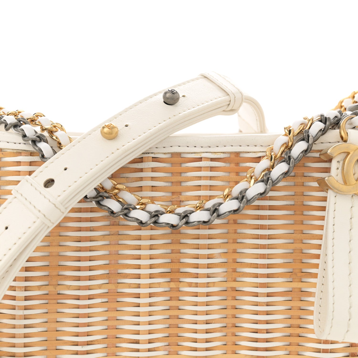 Chanel Rattan Calfskin Small Gabrielle Hobo Beige Ivory 8 of 11