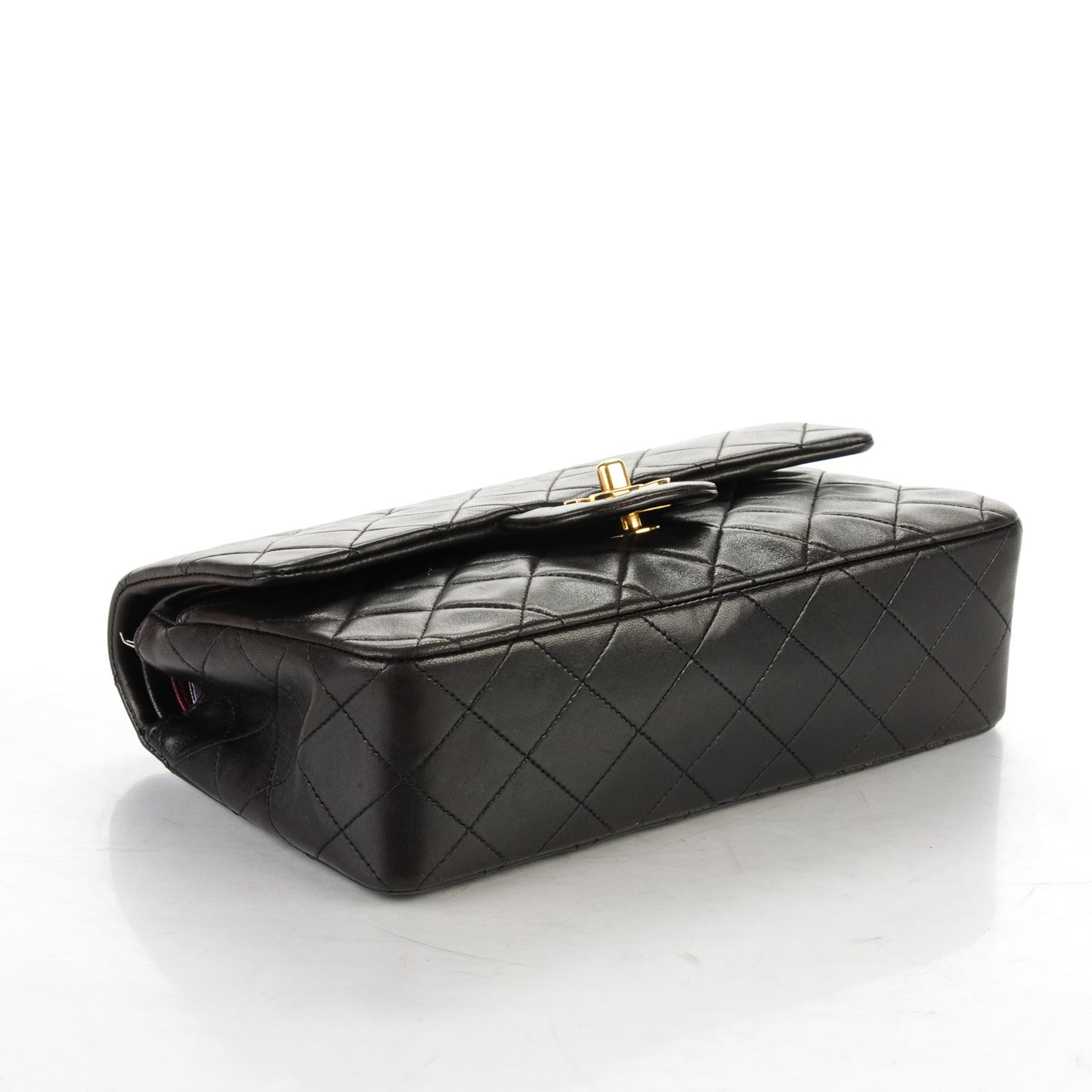 Lambskin Quilted Small Double Flap Black