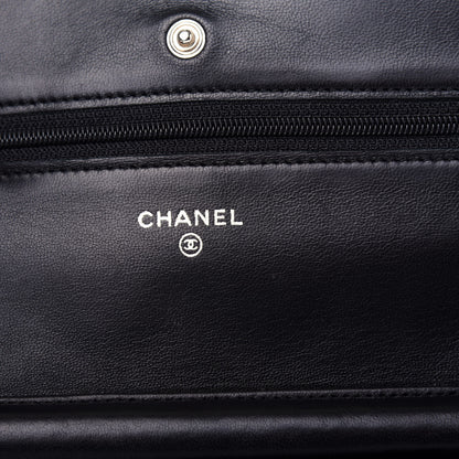 Chanel Lambskin Quilted Wallet On Chain WOC Black 6 of 12