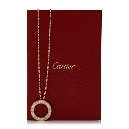 Cartier 18K Yellow Gold Diamond LOVE Paved Necklace 6 of 6