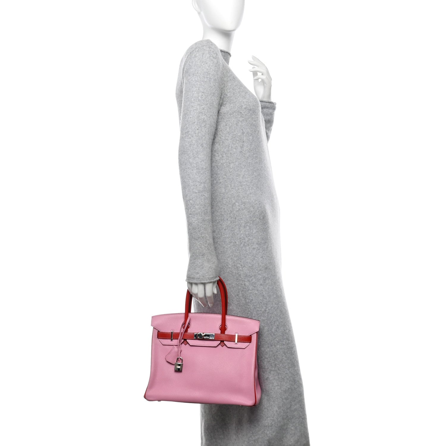 Hermes Chevre Mysore Horseshoe Birkin 30 5P Pink Rouge Garance 2 of 10