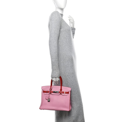 Hermes Chevre Mysore Horseshoe Birkin 30 5P Pink Rouge Garance 2 of 10