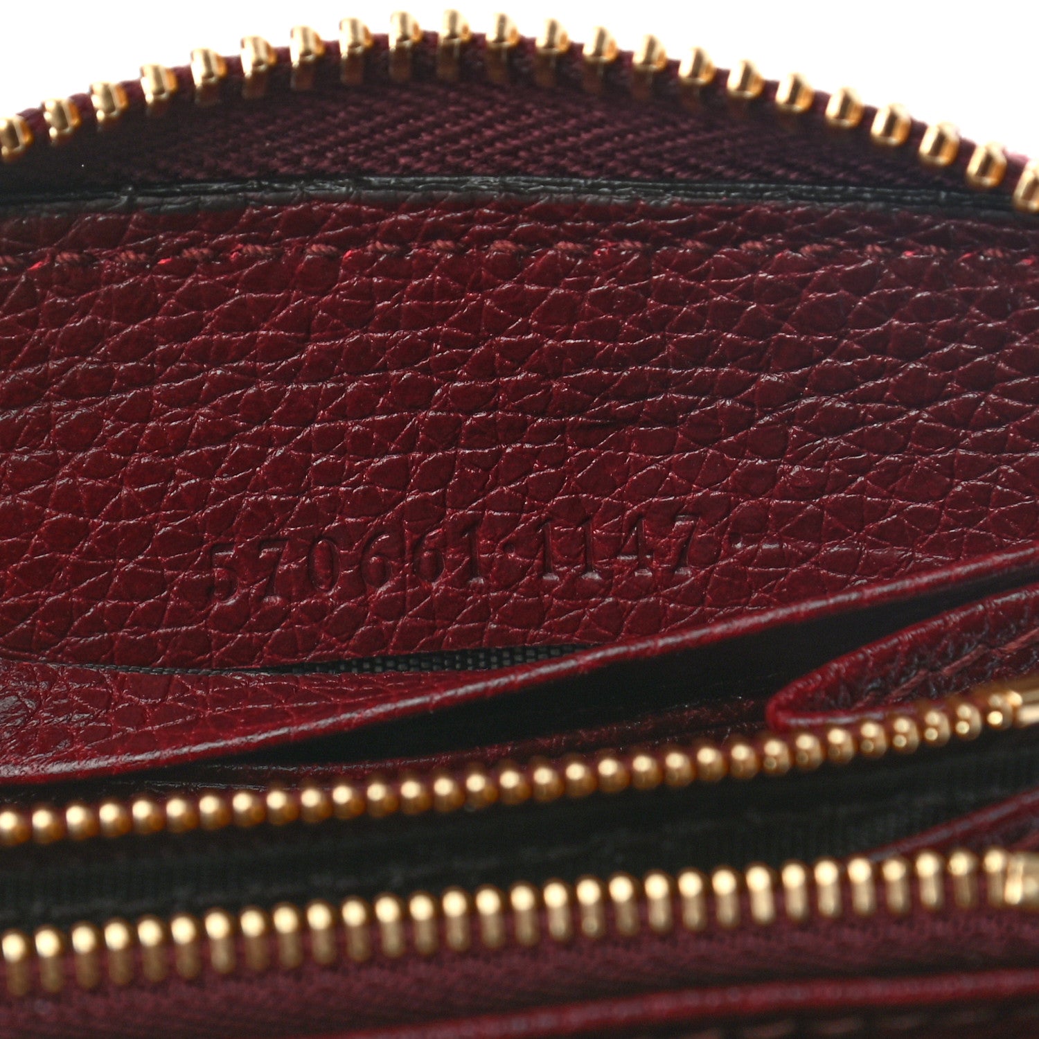 Gucci Grainy Calfskin Zumi Zip Around Wallet Vintage Bordeaux 7 of 7