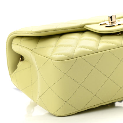Chanel Lambskin Quilted Mini Rectangular Flap Light Green 8 of 10