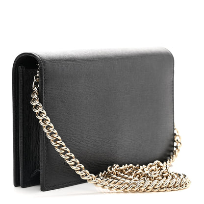 Gucci Textured Calfskin Medium Betty Chain Wallet Black 2 of 8