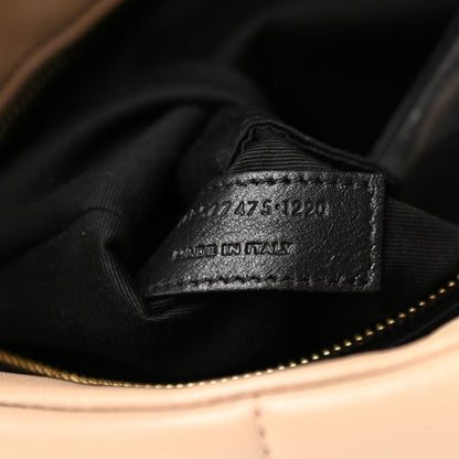 Saint Laurent Lambskin Quilted Medium Loulou Puffer Monogram Chain Satchel Dark Beige 8 of 11