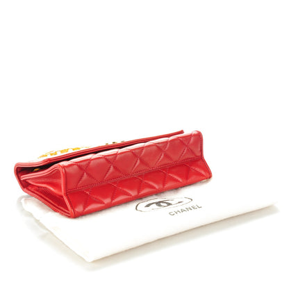 Chanel Lambskin Lucite Quilted Mini Top Handle Flap Bag Red 4 of 8