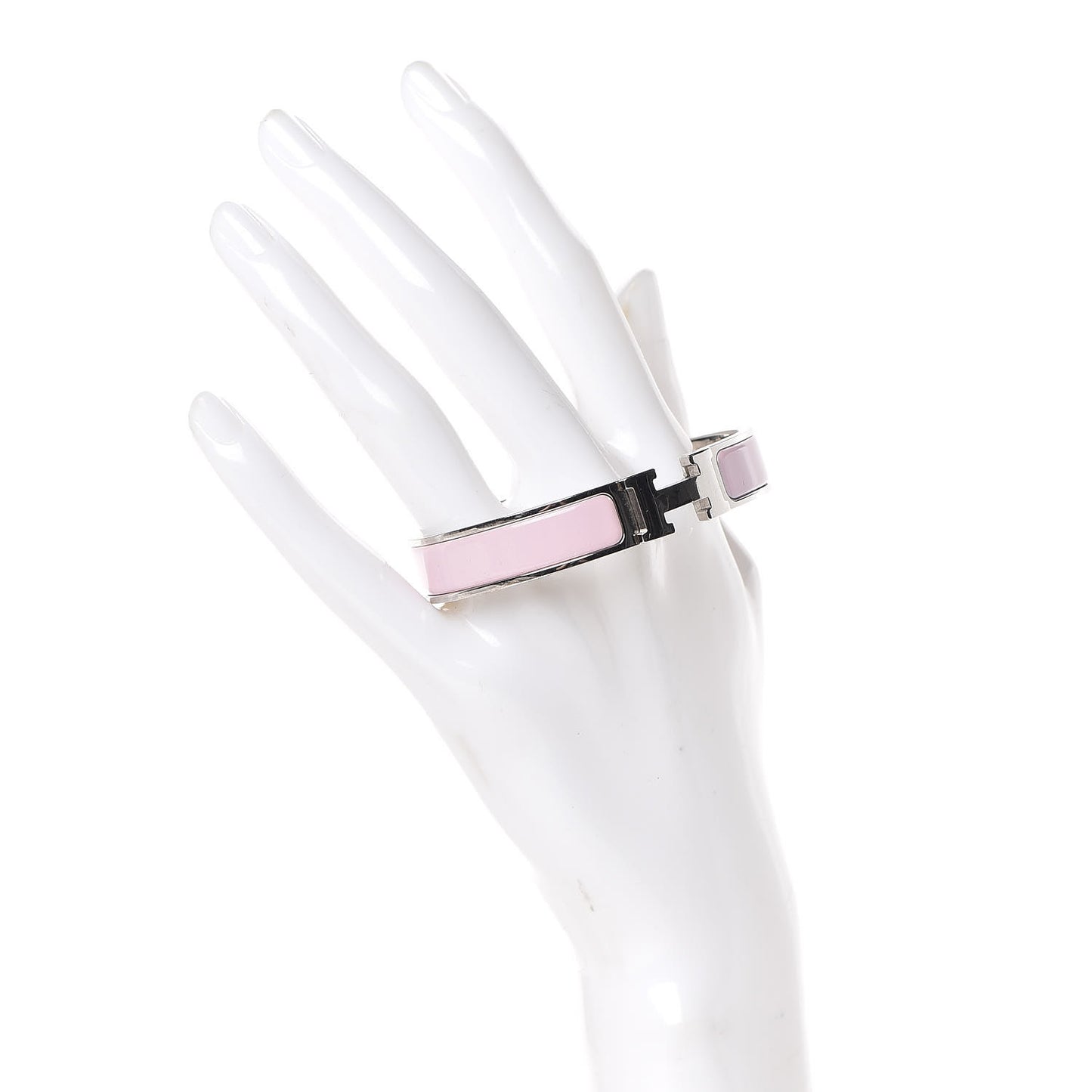 Enamel Narrow Clic Clac H Bracelet GM Rose Dragee