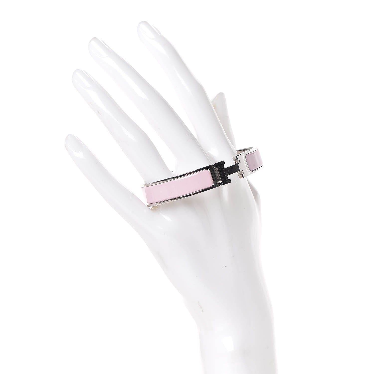 Hermes Enamel Narrow Clic Clac H Bracelet GM Rose Dragee 2 of 6
