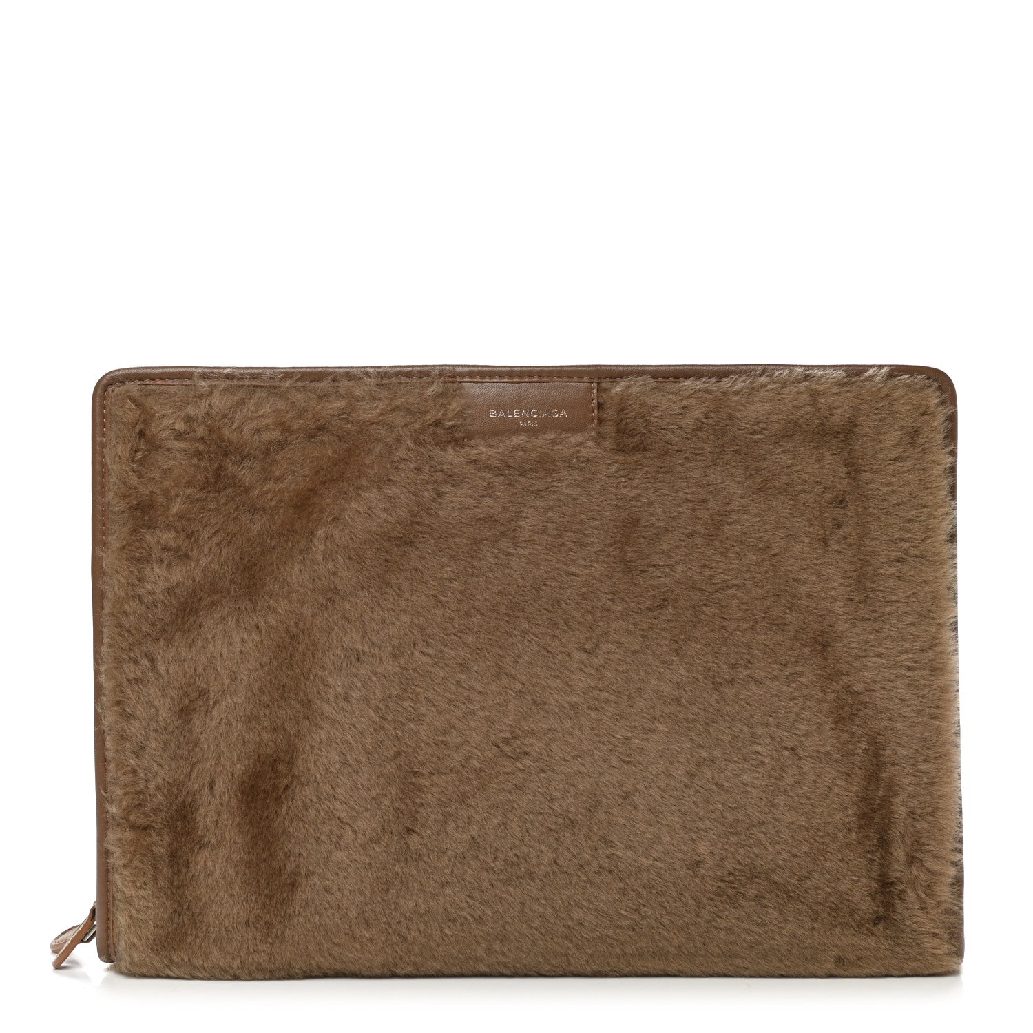 Balenciaga Shearling Bazar Pouch Beige 1 of 7
